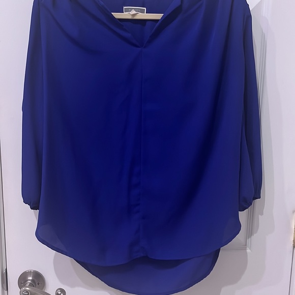 Dark Blue, Formal Women's Blouse - Picture 6 of 6